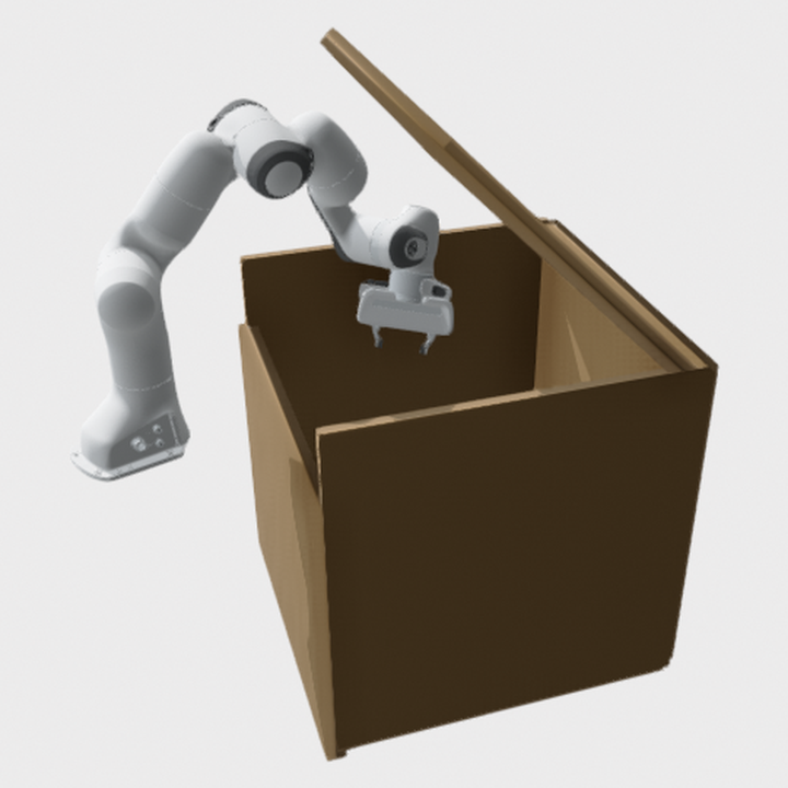 Franka Panda arm in the box single-arm planning scene.